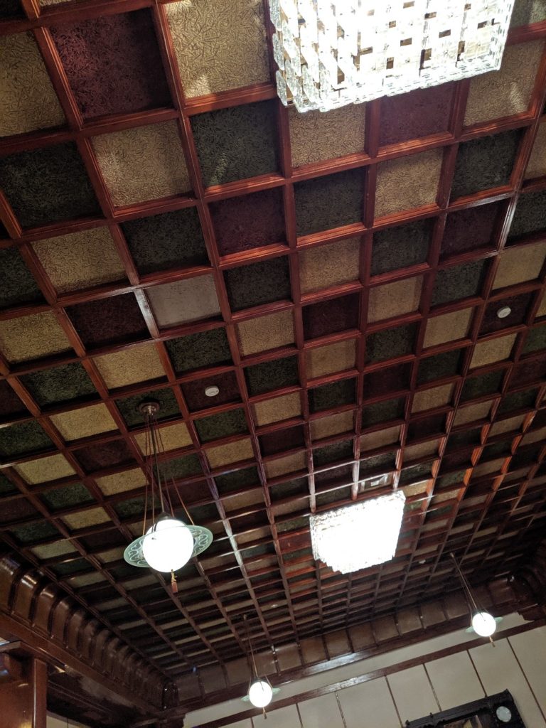 the ceiling of Main Dining Room in Manpei Hotel